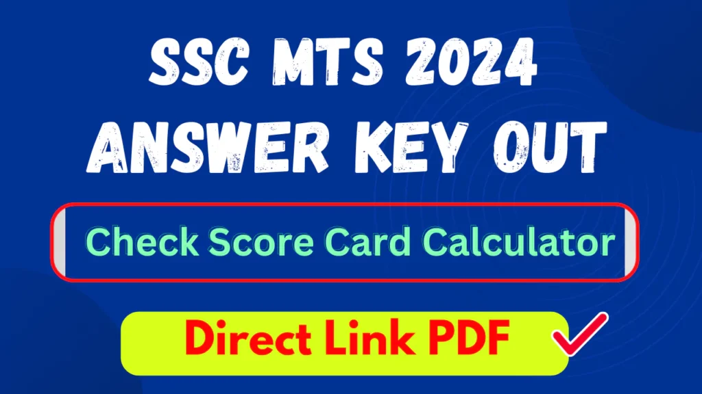 SSC MTS Answer Key 2024