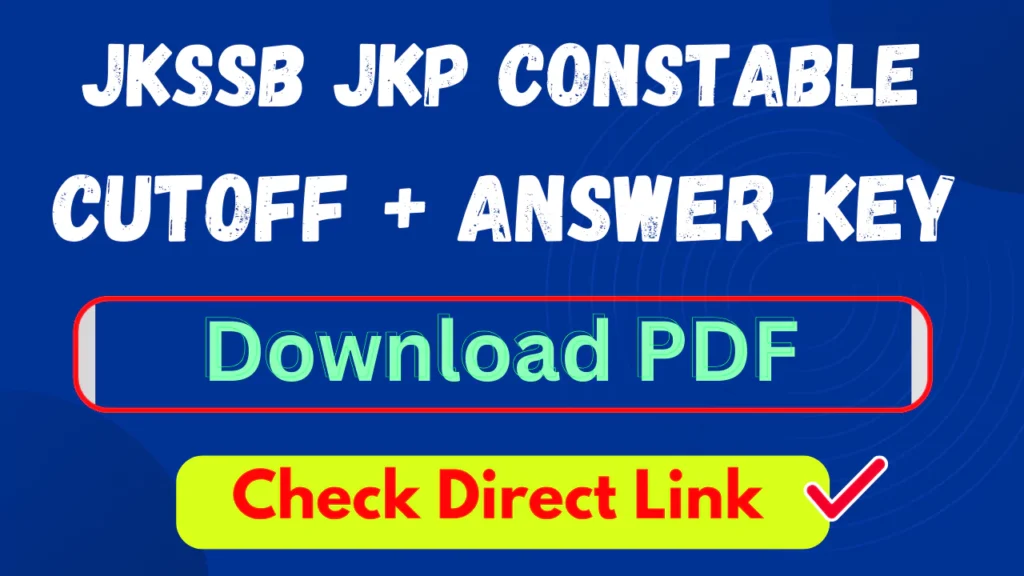 JKSSB JKP Constable Answer Key